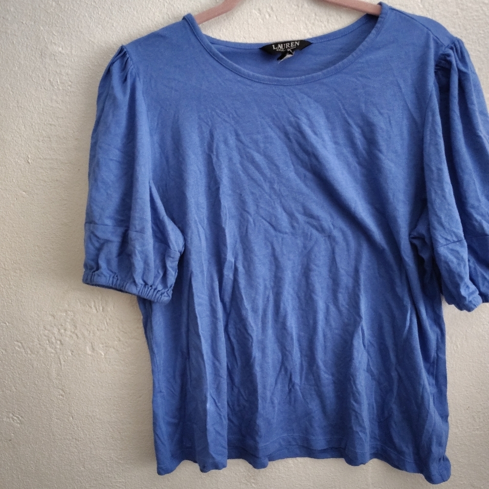 COPY - Lauren Blue Puff Sleeve Top